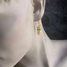 Load image into Gallery viewer, Gold Opal Cluster Earrings

