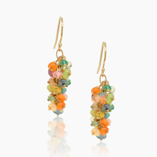 Load image into Gallery viewer, Gold Opal Cluster Earrings
