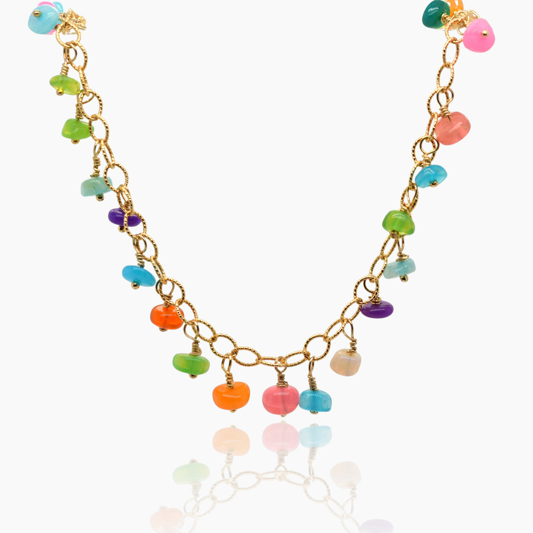 Opal Gold Charm Bracelet