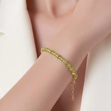 Load image into Gallery viewer, Peridot Rondel Gold Bracelet
