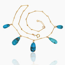 Load image into Gallery viewer, Persian Turquoise Gold Drop Necklace
