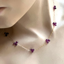 Load image into Gallery viewer, Purple Garnet Fine Chain Necklace
