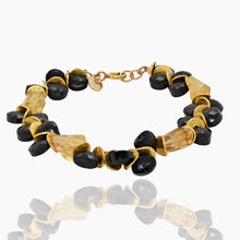 Load image into Gallery viewer, Chunky Citrine with Black Spinel Signature Gold Bracelet
