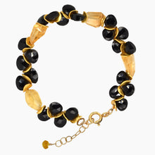 Load image into Gallery viewer, Chunky Citrine with Black Spinel Signature Gold Bracelet
