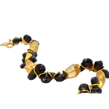 Load image into Gallery viewer, Chunky Citrine with Black Spinel Signature Gold Bracelet
