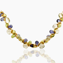 Load image into Gallery viewer, Signature Double Gold Iolite, Peridot and Green Amethyst Bracelet
