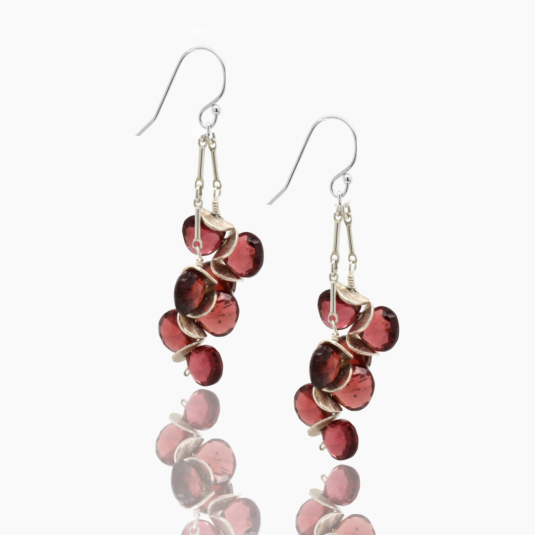 Signature Garnet Silver Earrings