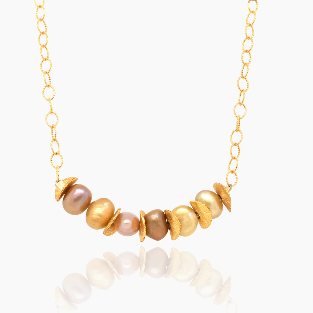 Golden Pearl  Necklace