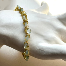 Load image into Gallery viewer, Blue Topaz and Pearl Gold Signature Bracelet
