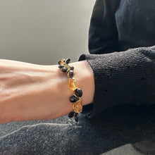 Load image into Gallery viewer, Chunky Citrine with Black Spinel Signature Gold Bracelet

