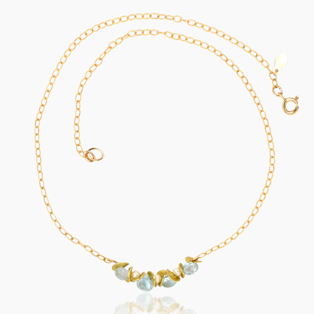 Signature Mini Topaz and Pearl Necklace