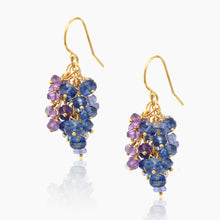 Load image into Gallery viewer, Midnight Gemstone Gold Earrings
