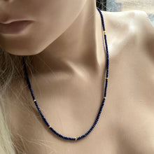 Load image into Gallery viewer, Triple Wrap Lapis Bracelet/Necklace
