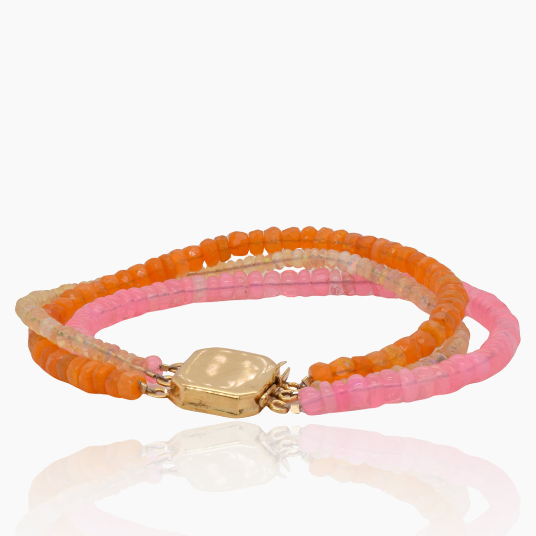 Triple Strand Opal Gold Bracelet