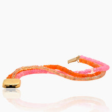 Load image into Gallery viewer, Triple Strand Opal Gold Bracelet
