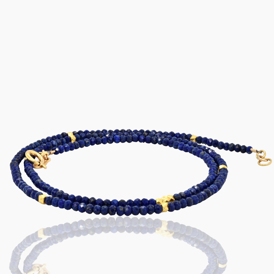 Triple Wrap Lapis Bracelet/Necklace