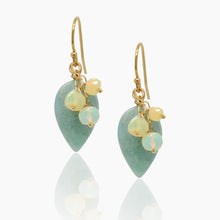 Load image into Gallery viewer, Amazonite with Opal Gold Earrings
