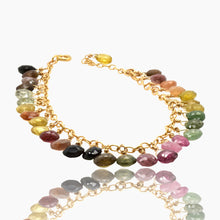 Load image into Gallery viewer, Multi-Color Tourmaline Feather Bracelet
