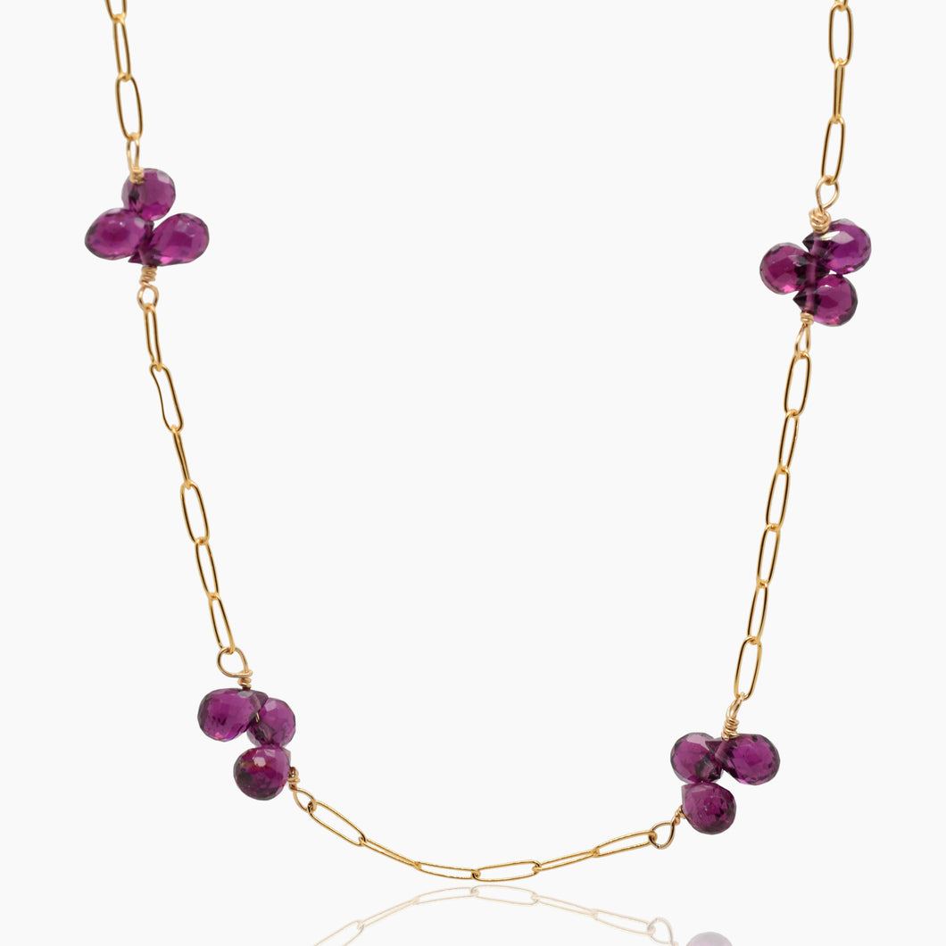 Purple Garnet Fine Chain Necklace