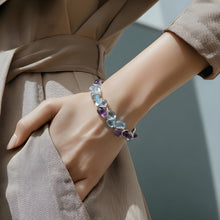 Load image into Gallery viewer, Signature Blue Topaz with Purple Amethyst Sterling Bracelet
