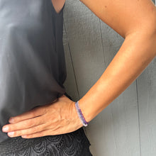 Load image into Gallery viewer, Triple Wrap Tanzanite Amethyst Bracelet/Necklace
