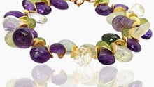 Load and play video in Gallery viewer, Multi Gem Gold Signature Bracelet

