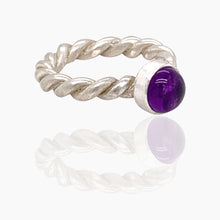 Load image into Gallery viewer, Sterling Amethyst Rope Ring
