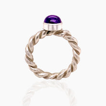 Load image into Gallery viewer, Sterling Amethyst Rope Ring
