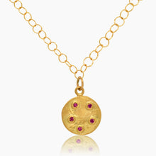 Load image into Gallery viewer, Gold Bouton Ruby Pendant Necklace

