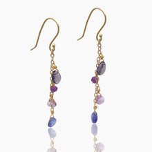 Load image into Gallery viewer, Cascading Gold Gem Earrings
