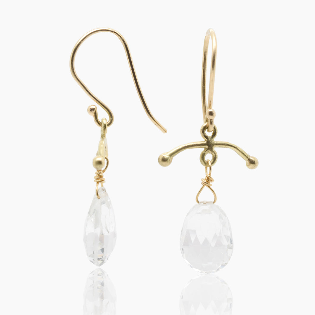18K Gold Topaz Drop Earrings