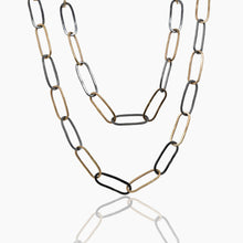 Load image into Gallery viewer, Paper Clip Link Chain in 18K Gold and Sterling

