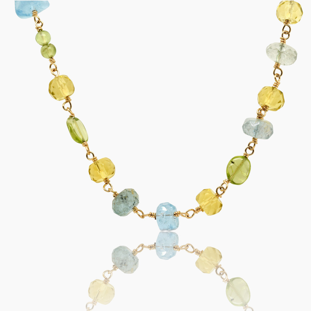 Aquamarine, peridot, citrine Necklace