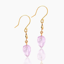 Load image into Gallery viewer, Peridot and Amethyst Gold Drop Earrings
