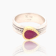 Load image into Gallery viewer, Ruby Gold and Silver Ring
