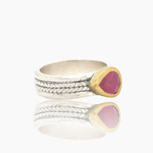 Load image into Gallery viewer, Ruby Gold and Silver Ring
