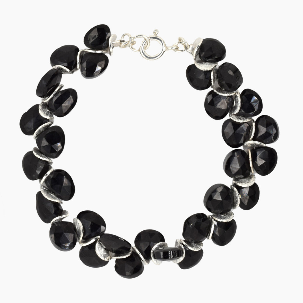 Black Spinel Signature Sterling Bracelet