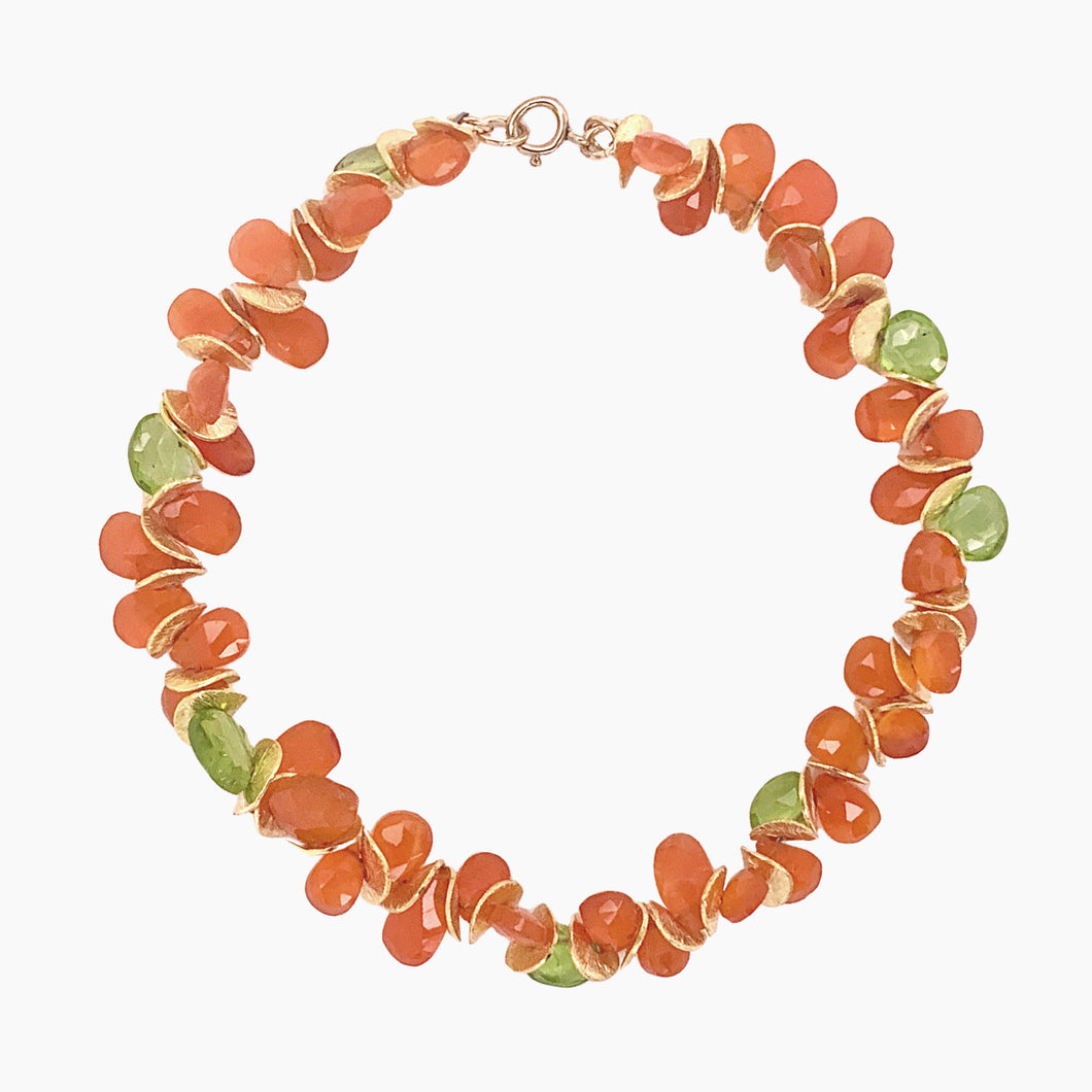 Signature Bracelet in Carnelian and Peridot