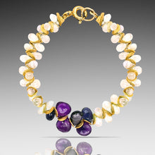 Load image into Gallery viewer, Signature Moonstone Iolite Amethyst Bracelet
