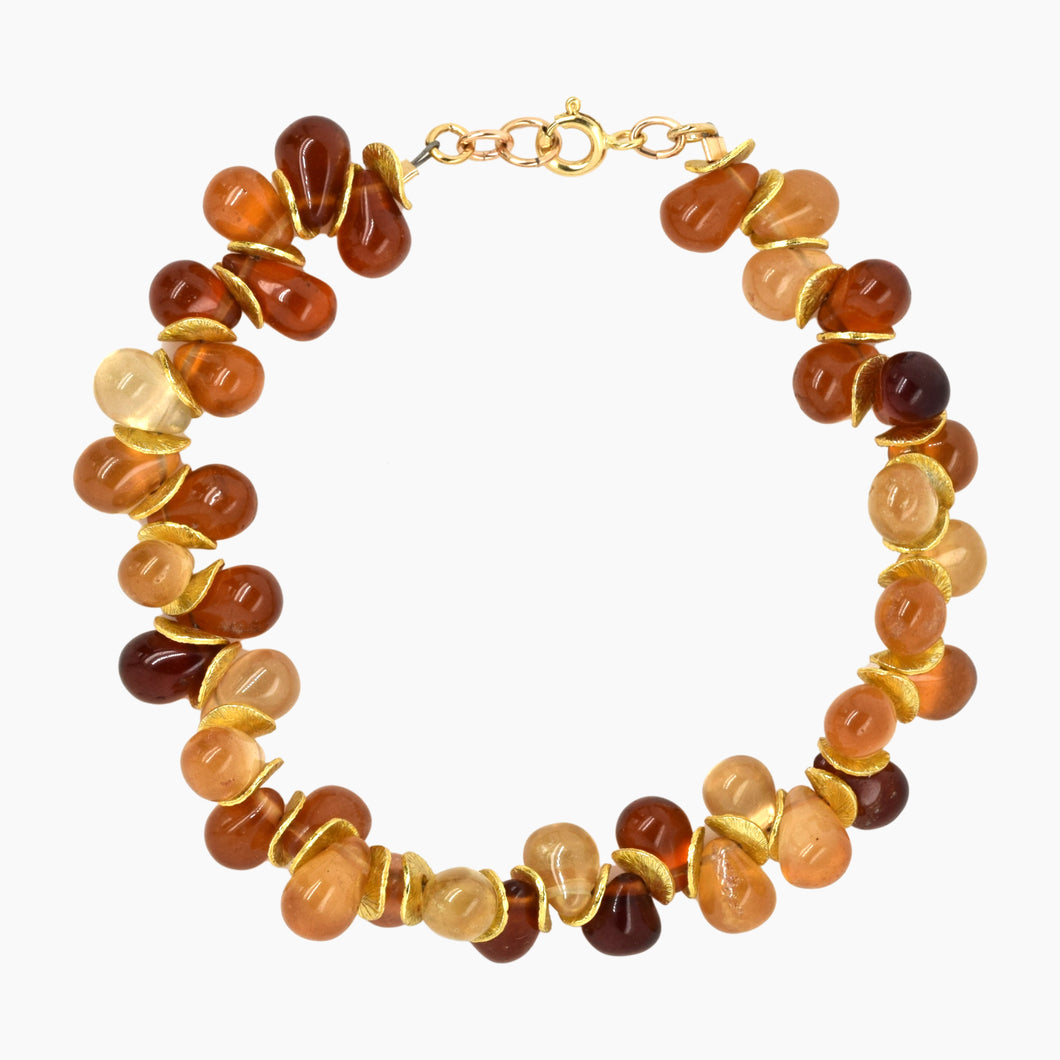 Smooth Hessonite Garnet Signature Bracelet