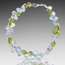 Load image into Gallery viewer, Signature Blue Topaz with Peridot Sterling Bracelet
