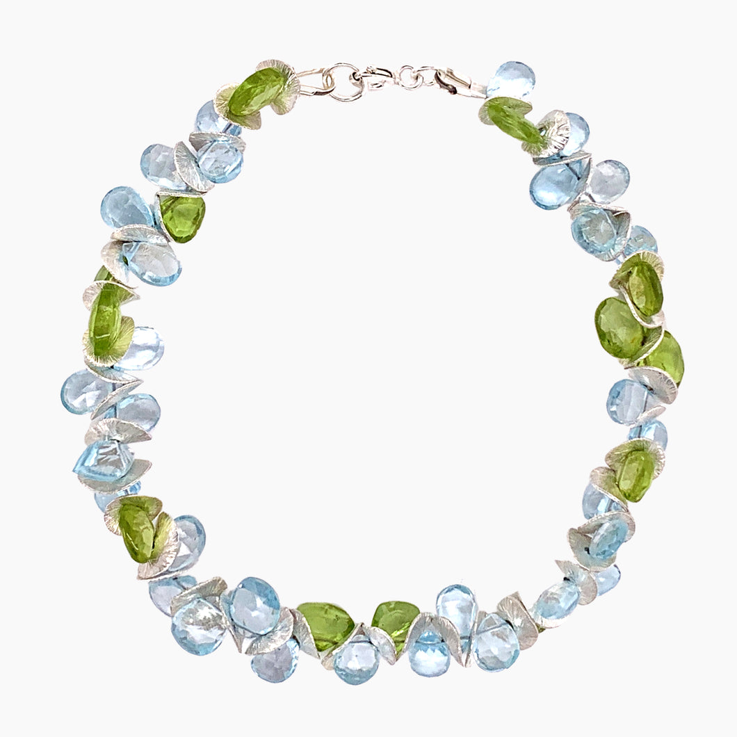 Signature Blue Topaz with Peridot Sterling Bracelet