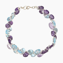 Load image into Gallery viewer, Signature Blue Topaz with Purple Amethyst Sterling Bracelet
