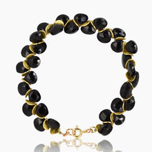 Load image into Gallery viewer, Black Spinel Signature Gold Bracelet
