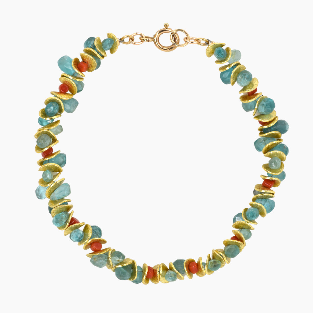 Signature Aqua Apatite Coral Bracelet