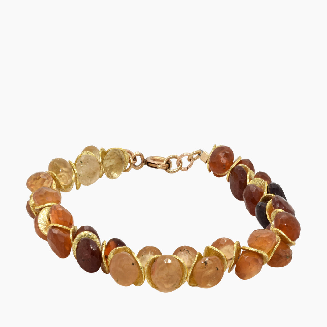 Hessonite Garnet (onion) Signature Bracelet
