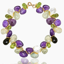 Load image into Gallery viewer, Multi Gem Gold Signature Bracelet
