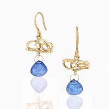 Load image into Gallery viewer, Doodle Gold Tanzanite Earring
