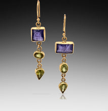 Load image into Gallery viewer, Tanzanite &amp; Sphene Gold Earrings
