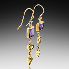 Load image into Gallery viewer, Tanzanite &amp; Sphene Gold Earrings
